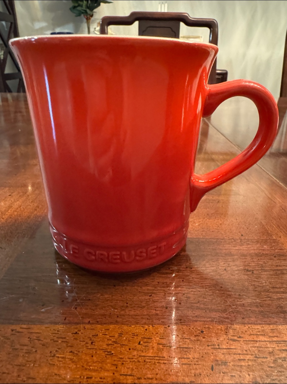 Le Creuset Red 14 oz Coffee Tea Mug Cup Classic Mug